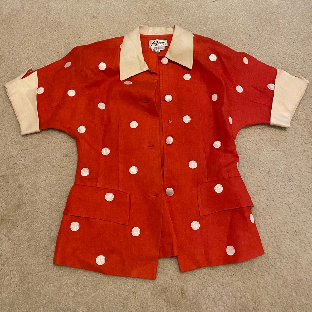 Rare Vintage Red Polka Dot Top